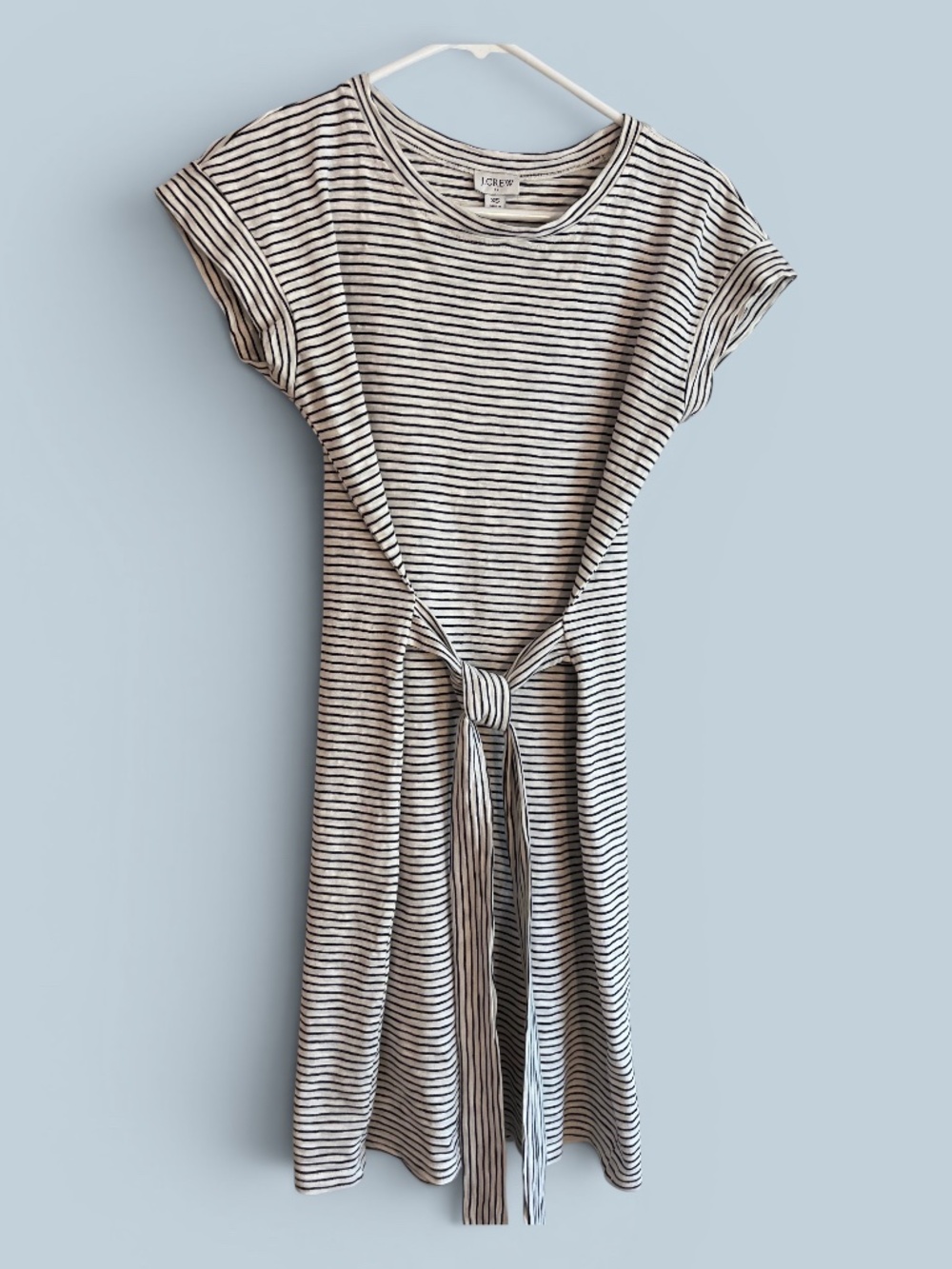 J. Crew Factory Navy and White Striped Cap Sleeve Cotton Dress Size XS